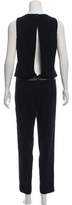 Thumbnail for your product : Rag & Bone Sleeveless Leather-Trim Jumpsuit