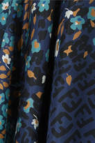 Thumbnail for your product : Fendi Printed Silk-twill Scarf - Navy