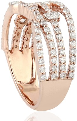 Artisan 18Kt Rose Gold Pave Diamond Ring