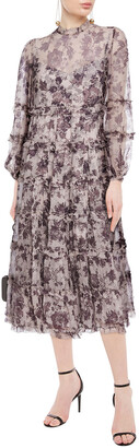 Zimmermann Juno Tiered Ruffled Floral-print Georgette Midi Dress