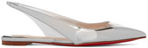 Thumbnail for your product : Christian Louboutin V Dec Pvc And Metallic Leather Slingback Point-toe Flats