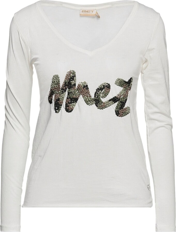 MET JEANS T-shirt White - ShopStyle