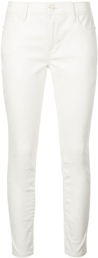 white coated jeans