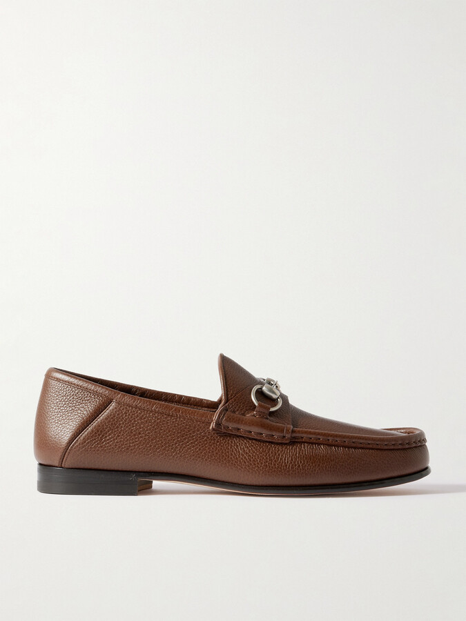 Gucci Horsebit 1953 Collapsible-Heel Embellished Full-Grain Leather Loafers