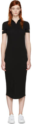 Helmut Lang Black Ribbed Shirt Dress
