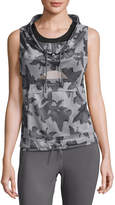 Thumbnail for your product : adidas by Stella McCartney Flower Camo Funnel-Neck Gilet, Ice Gray/Granite