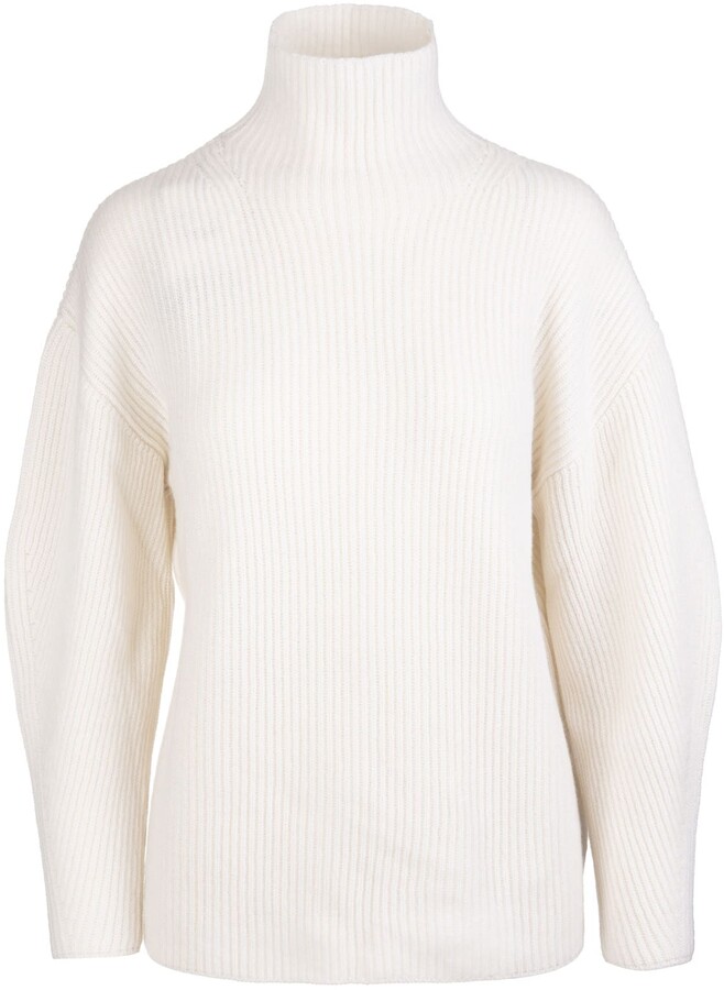 cropped white turtleneck sweater