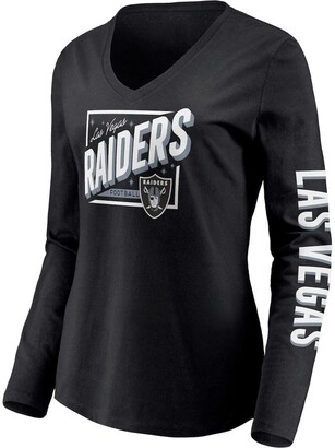 Fanatics Women's Branded Black Las Vegas Raiders Hometown Collection V-Neck  Long Sleeve T-Shirt - ShopStyle