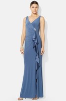 Thumbnail for your product : Lauren Ralph Lauren Ruffle Front Jersey Gown