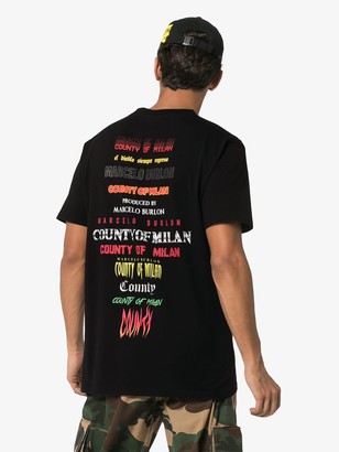 Marcelo Burlon County of Milan Multiple Logo Cotton T-Shirt
