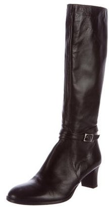 Taryn Rose Leather Round-Toe Knee-High Boots