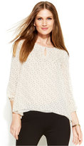 Thumbnail for your product : Studio M Embroidered Dot-Print Blouse
