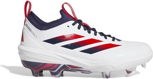 adidas Men's Adizero Impact 2.0 USA TPU Molded Baseball Cleats 8.5 Footwear White/Team Navy Blue/Team Collegiate Red