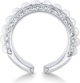 David Morris 18kt white gold diamond single Row ring