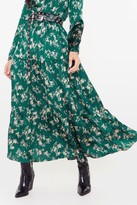 Thumbnail for your product : Nasty Gal Womens Floral Long Sleeve High Neck Maxi Dress - Green - 8