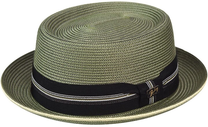 Bailey Of Hollywood Mens Carver Summer Pork Pie Hat Kapok Green S