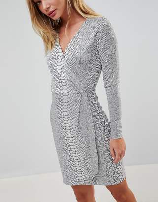 French Connection Snake Jacquard Wrap Dress