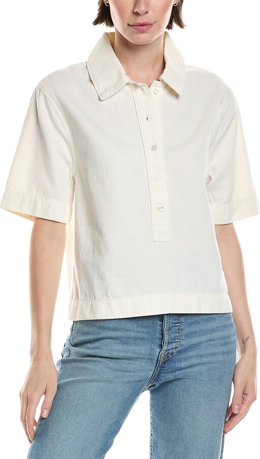 7 For All Mankind Linen-Blend Polo Shirt