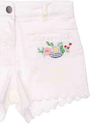 Stella McCartney Kids Embroidered Organic Cotton Shorts