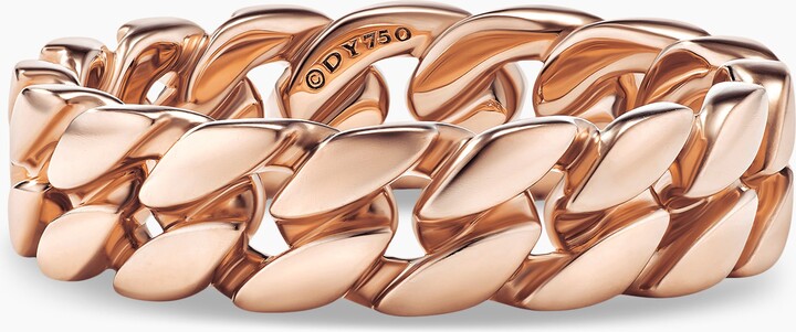 David Yurman Curb Chain Band Ring in 18K Rose Gold | Men's | Size 8.5