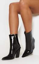 Thumbnail for your product : PrettyLittleThing Nude Patent Western Ankle Boot
