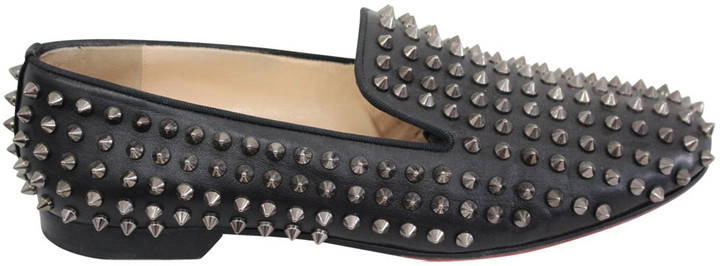 spiked loafers black