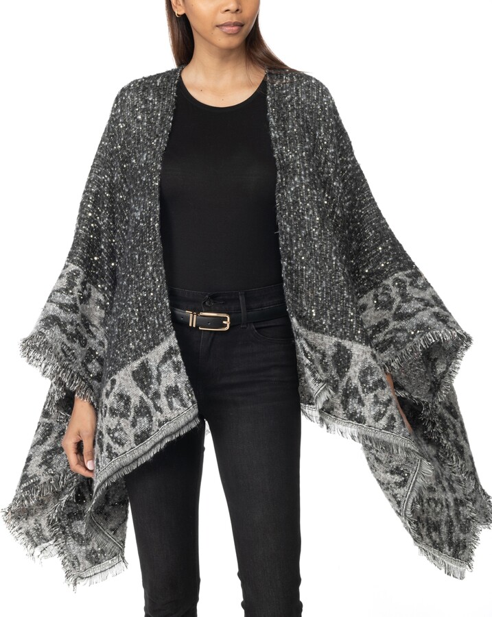 INC International Concepts Topper with Sequined AnimalPrint Border