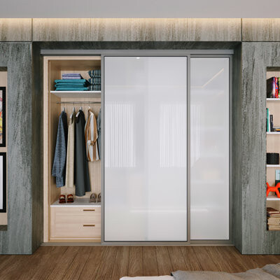 Doors22 2 Panel Frosted Glass Sliding Closet