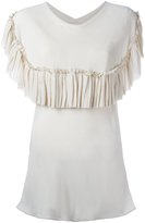Marni - pleated trim blouse - women - Soie/Acétate - 42