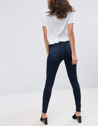 ASOS Tall TALL 'SCULPT ME' High Waist Premium Jeans in Vivienne Dark Wash