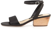 Thumbnail for your product : TEXTILE Elizabeth and James Caley Leather Chunky Heel Sandal, Black