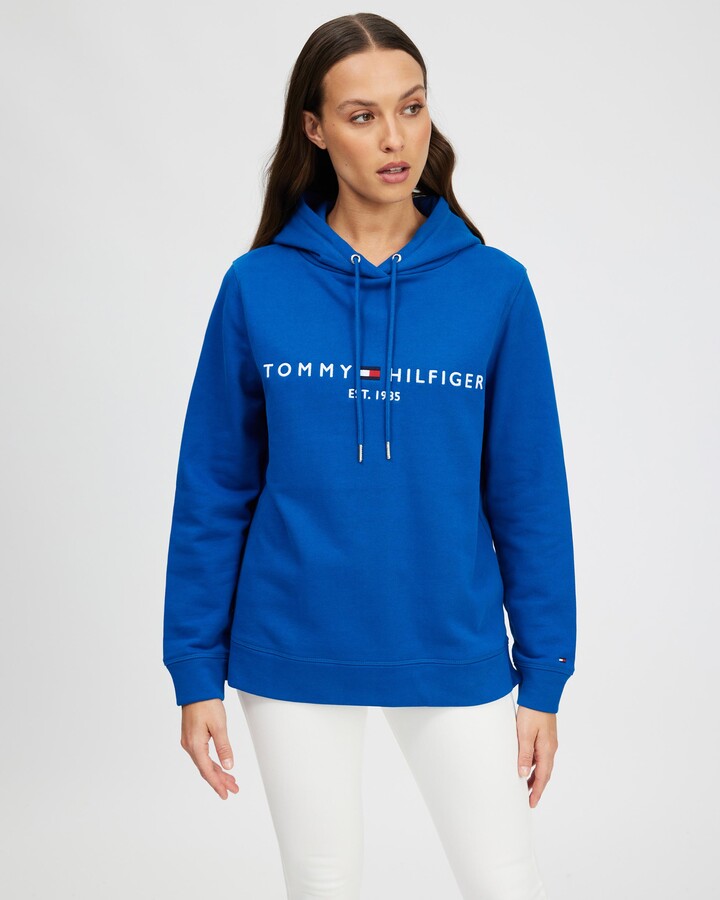 Tommy Hilfiger Tommy Women's Blue Hoodies - Essential LS Hoodie - Size XS  at The Iconic - ShopStyle