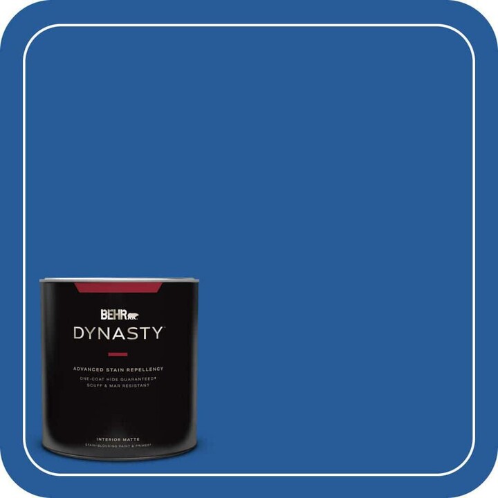 BEHR DYNASTY 1 qt. #P510-7 Beacon Blue One-Coat Hide Matte Interior Stain-Blocking Paint & Primer