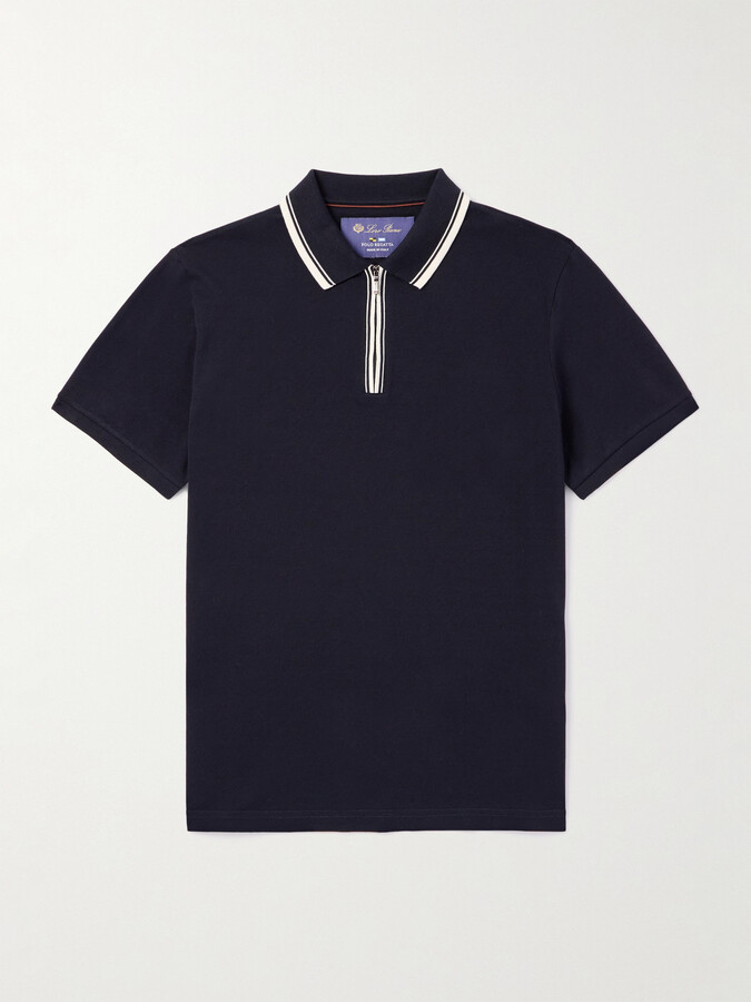 Loro Piana Regatta Stretch-Cotton Piqué Half-Zip Polo Shirt