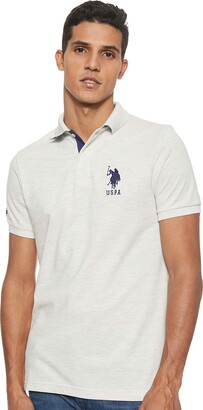 U.S. Polo Assn. Men's Short Sleeve Solid Slim Fit Pique Polo Shirt