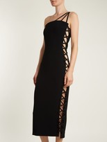 Thumbnail for your product : Azzaro Alpha One-shoulder Lace-up Cady Midi Dress - Black
