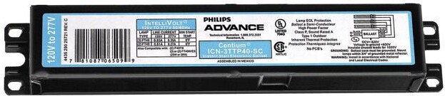 ADVANCE ICN-3TTP40-SC Electronic Ballast,CFL Lamps,120/277V