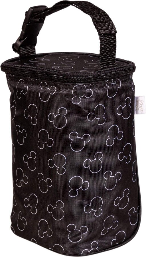 J L Childress Tall Two cool Breastmilk Cooler, Baby Bottle & Food Bag, Insulated & leak proof, Fits 2-4 Bottles Mickey Black