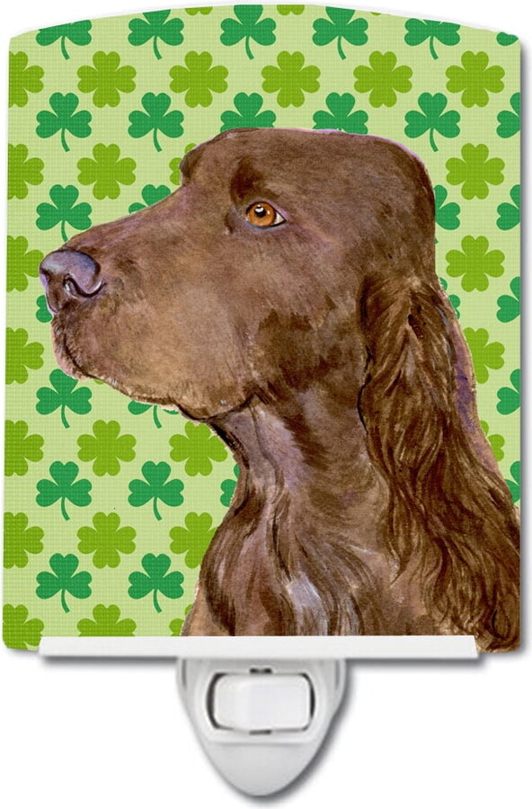 Caroline's Treasures Field Spaniel St. Patrick's Shamrock Ceramic Night Light