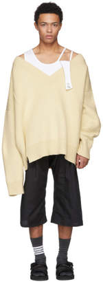Raf Simons White Classic Oversized Sweater