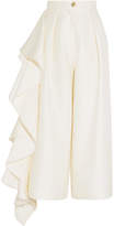 Thumbnail for your product : SOLACE London Ruffled Crepe Culottes - Cream