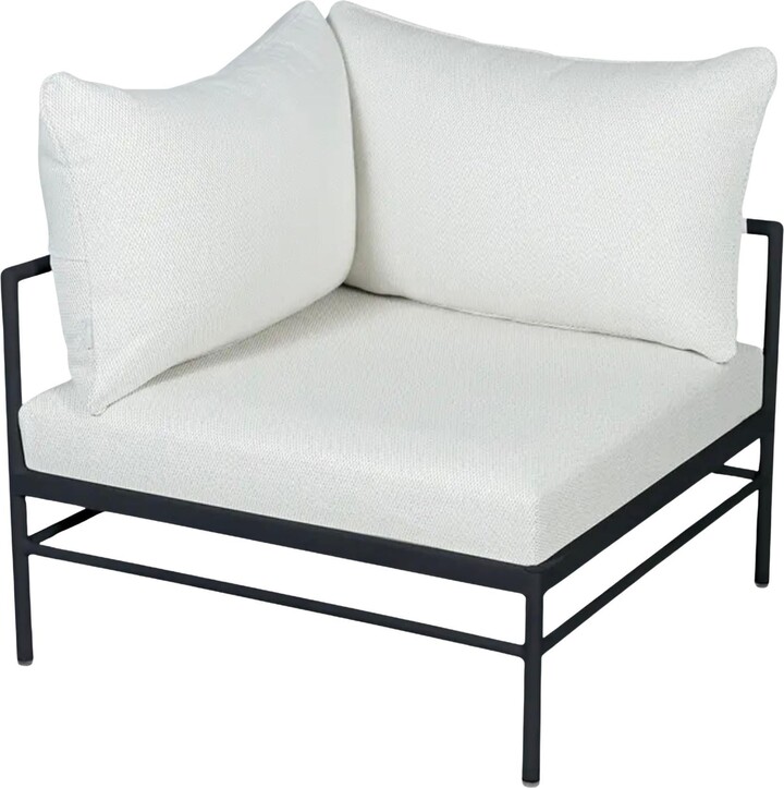 Fermob Rivage Corner Armchair - Anthracite - Pearl Cushions