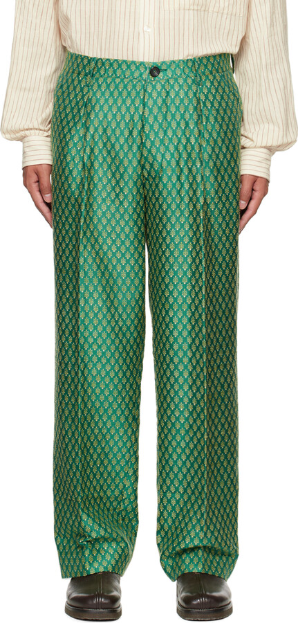 Green Pleated Trousers | Shop The Largest Collection | ShopStyle