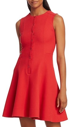 Akris Punto Sleeveless Pique Button-Front A-line Dress