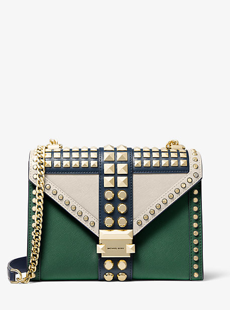 whitney large frayed denim convertible shoulder bag