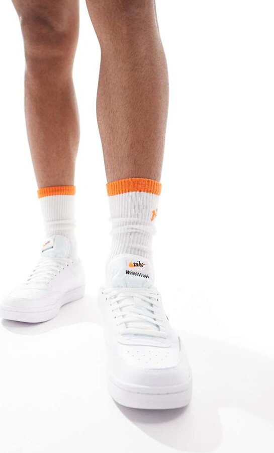 white & orange court vintage premium trainers