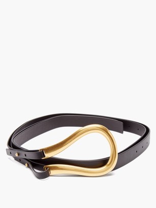 Bottega Veneta Loop Leather Belt - Black Gold