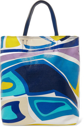Emilio Pucci Leather-Trimmed Printed Coated Canvas Tote