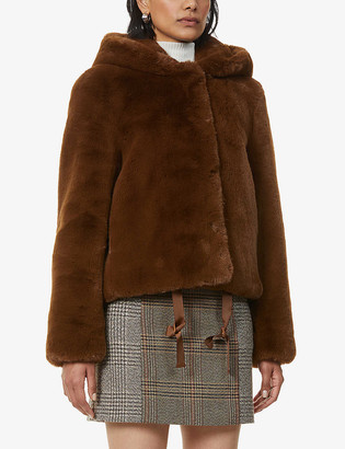 Sandro Mirage hooded faux-fur jacket - ShopStyle