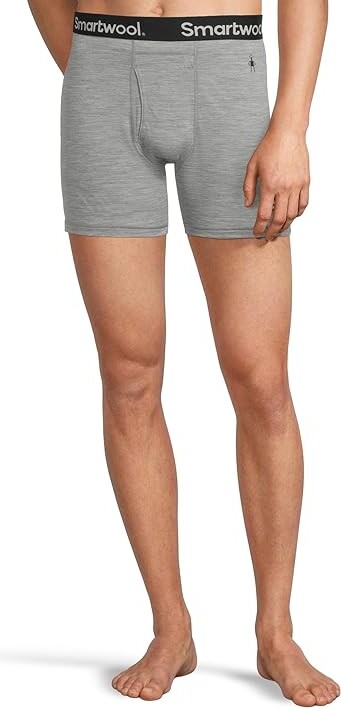 Smartwool Merino Boxer Brief Men's Underwear Light Gray Heather : SM, Nylon/Wool
